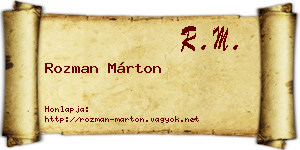 Rozman Márton névjegykártya