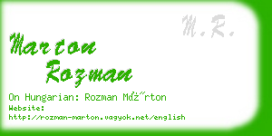 marton rozman business card